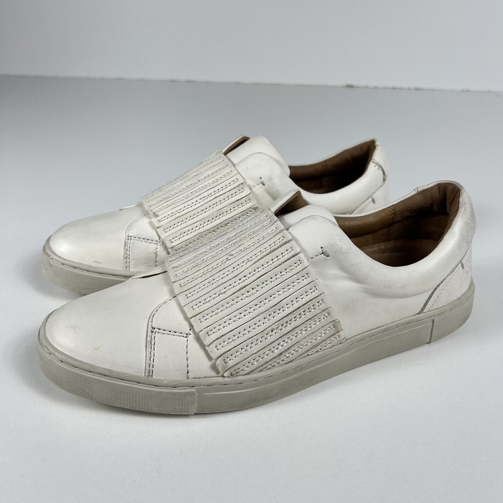 Frye Women Ivy Gore Slip On Leather Ivory Low Top Sneakers 9.5 M 3470372-WHT